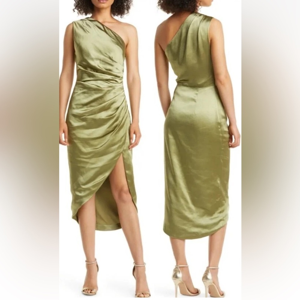 ELLIATT NEW Cassini one shoulder dress in eucalyptus green size xl women’s